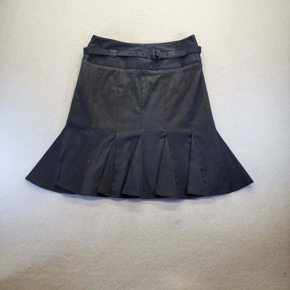Pendleton Black Pleated Belted A-Line Skirt Size 8 Preppy Dark Academia‎ Classic